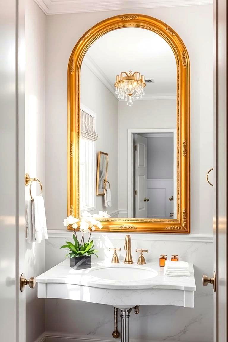 Gold Framed Mirrors - 24 Gold Bathroom Ideas