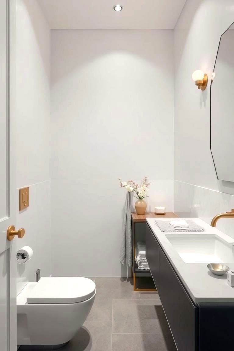 Gold Inspired Minimalist Design - 24 Gold Bathroom Ideas
