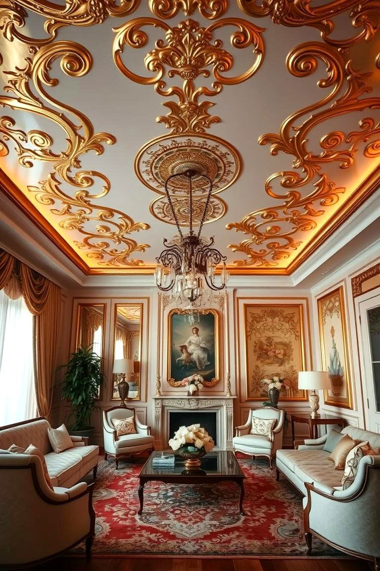 Gold Leaf Accents - 24 Accent Ceiling Ideas