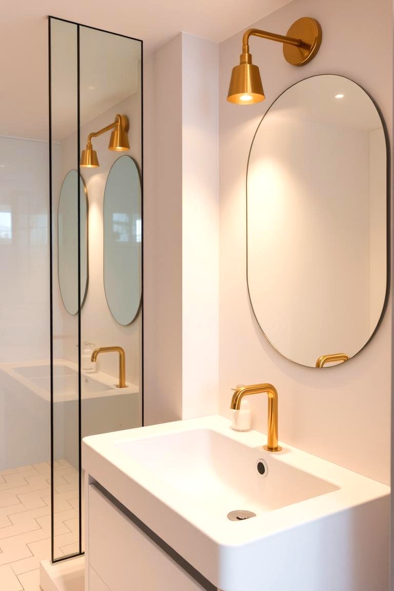 Gold Lighting Fixtures - 24 Gold Bathroom Ideas