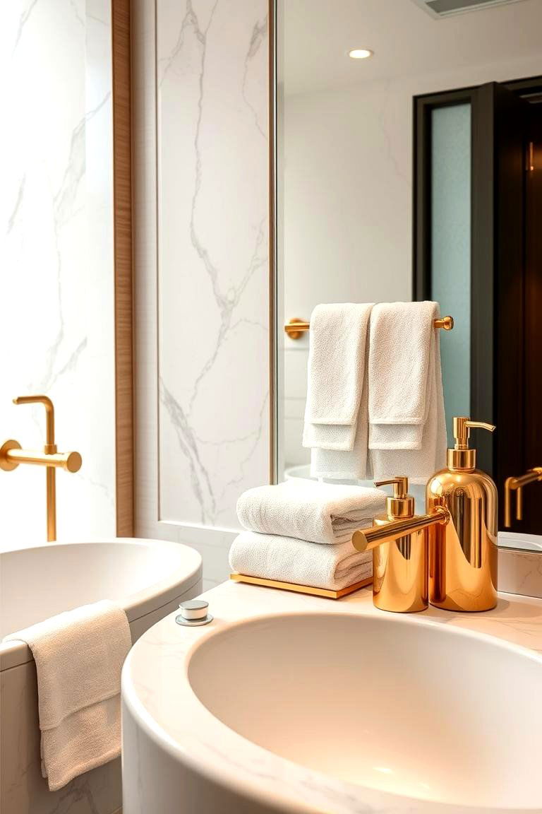 Gold Luxury Accessories - 24 Gold Bathroom Ideas