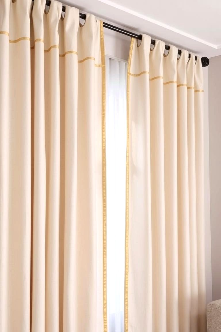 Gold Trim on Curtains or Blinds - 24 Gold Bedroom Ideas
