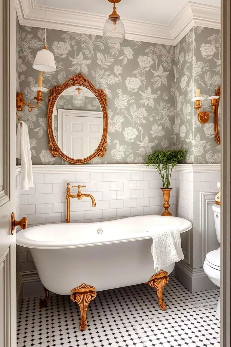 Gold Vintage Accents - 24 Gold Bathroom Ideas