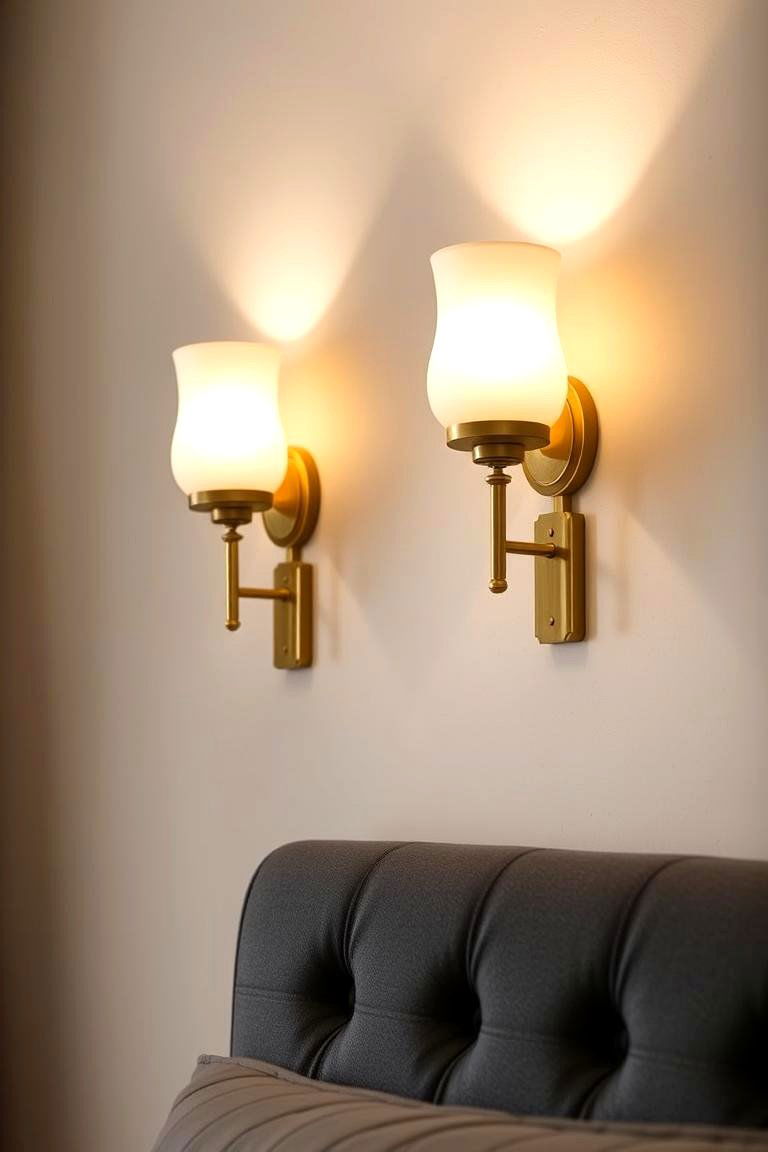 Gold Wall Sconces - 24 Gold Bedroom Ideas