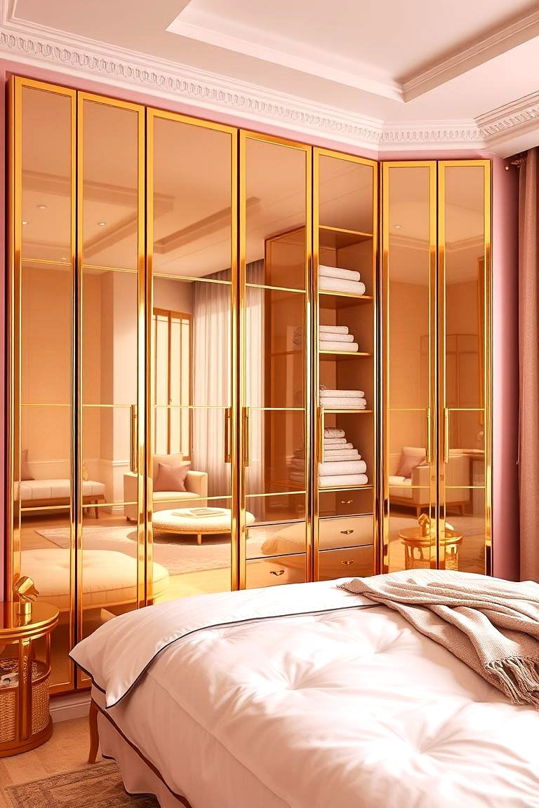 Gold inspired Storage Solutions - 24 Pink and Gold Bedroom Ideas