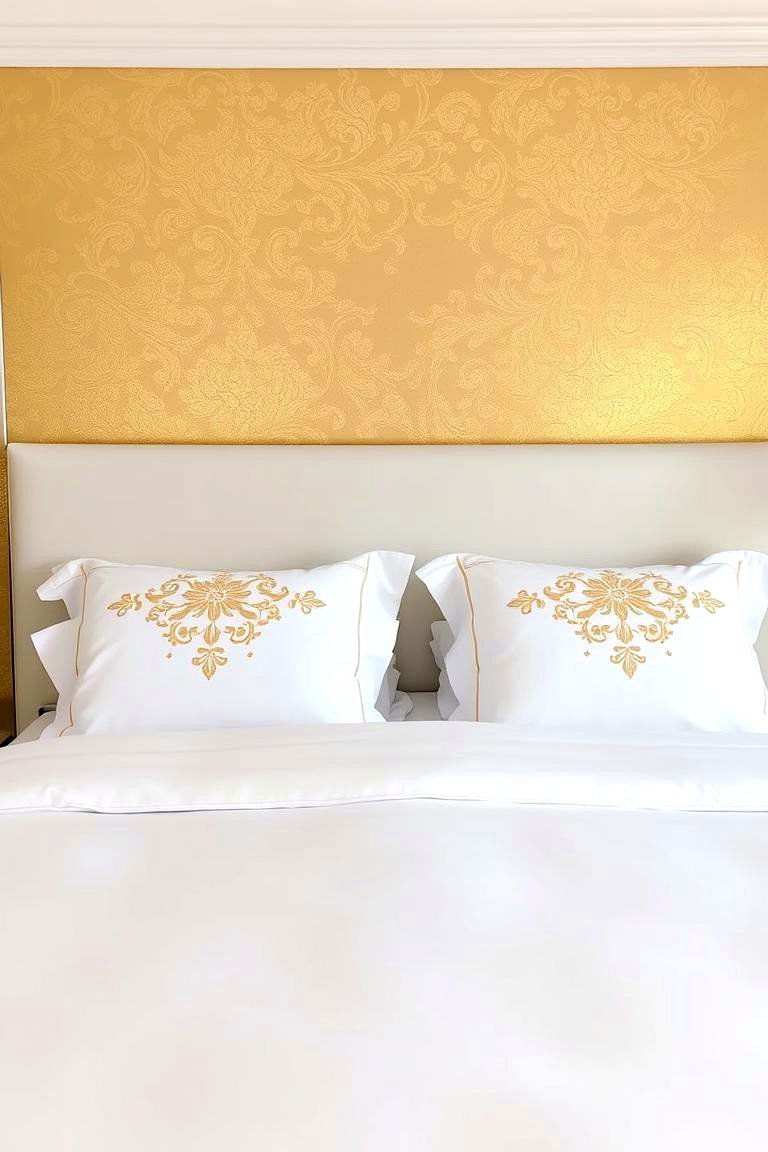 Golden Accent Wall - 24 Gold Bedroom Ideas