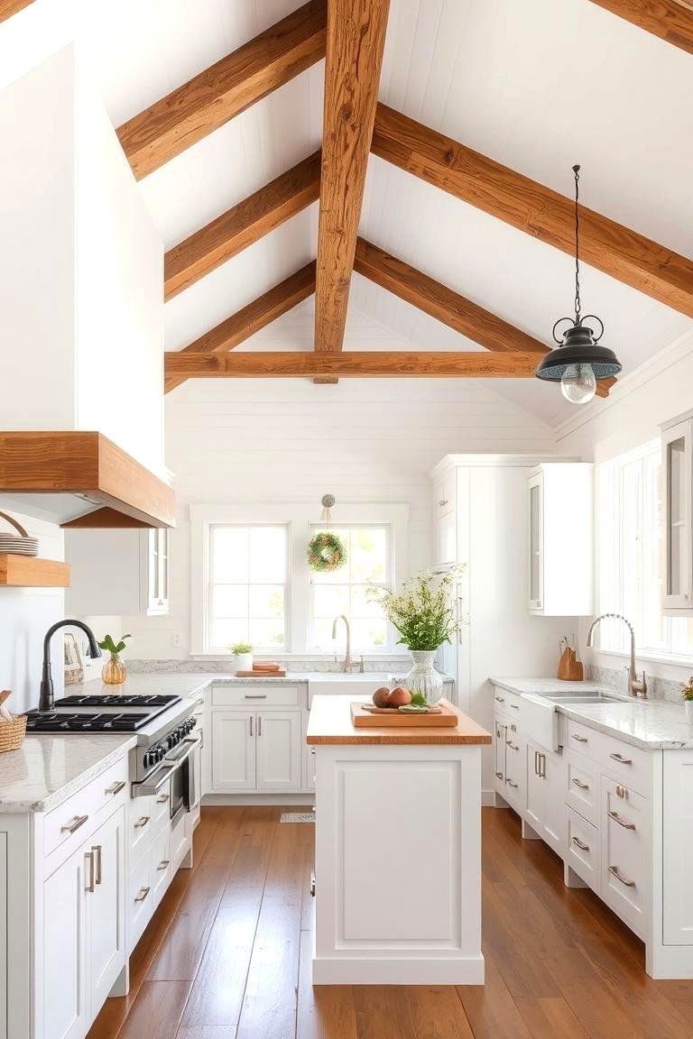 Gooseneck Faucet - 24 White Farmhouse Kitchen Ideas