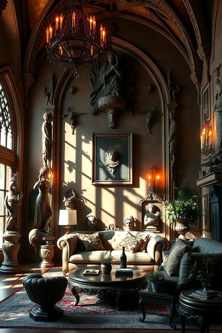 Gothic Art and Sculptures - 24 Gothic Living Room Ideas