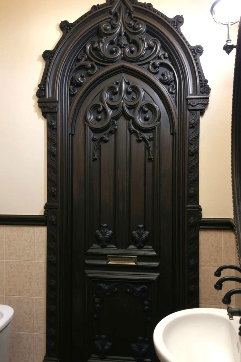 Gothic Door Frame Artistry - 24 Gothic Bathroom Ideas