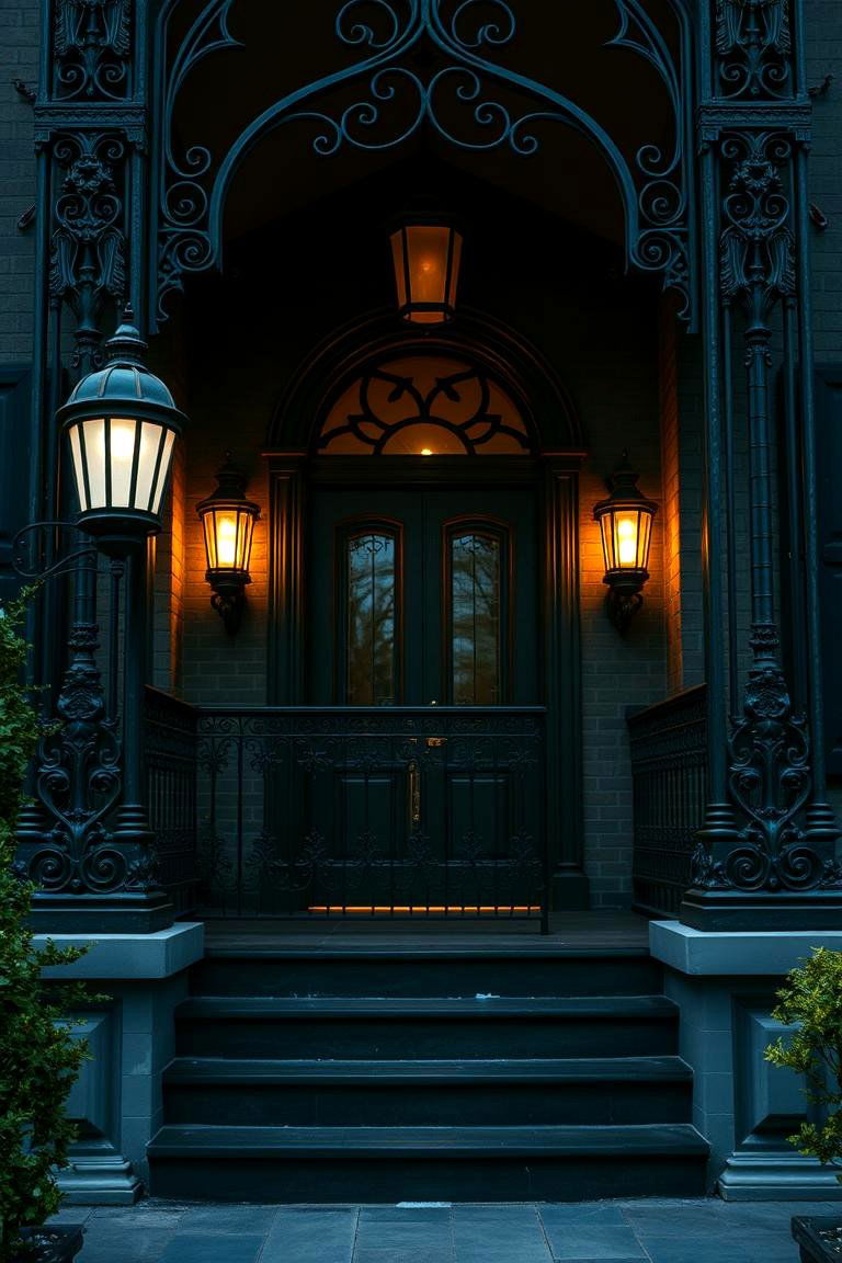 Gothic Elegance Black Porch - 24 Black Porch Ideas