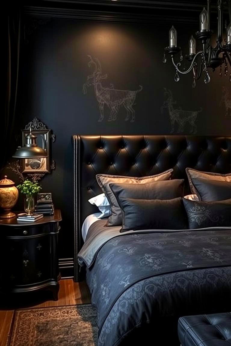 Gothic Elegance - 24 Black Headboard Bedroom Ideas