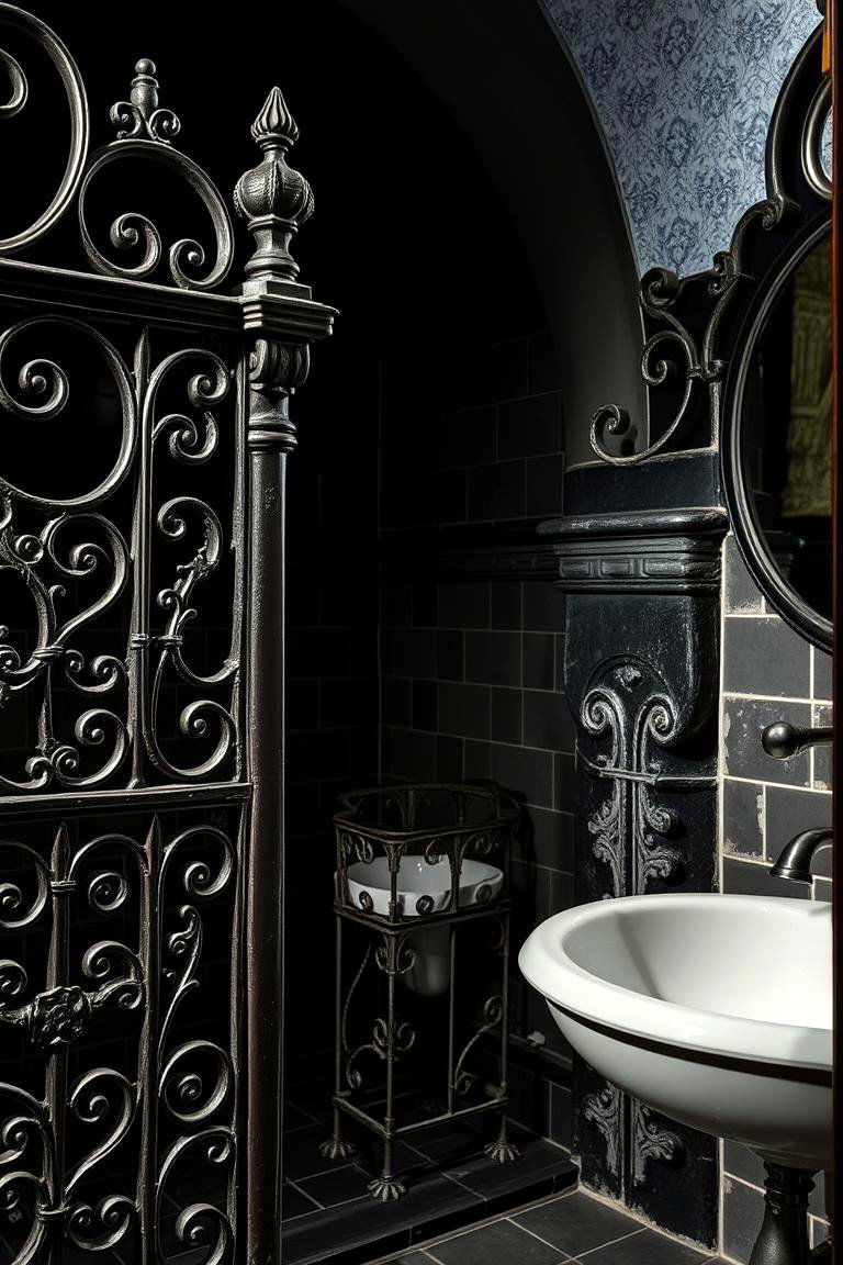 Gothic Iron Railings - 24 Gothic Bathroom Ideas