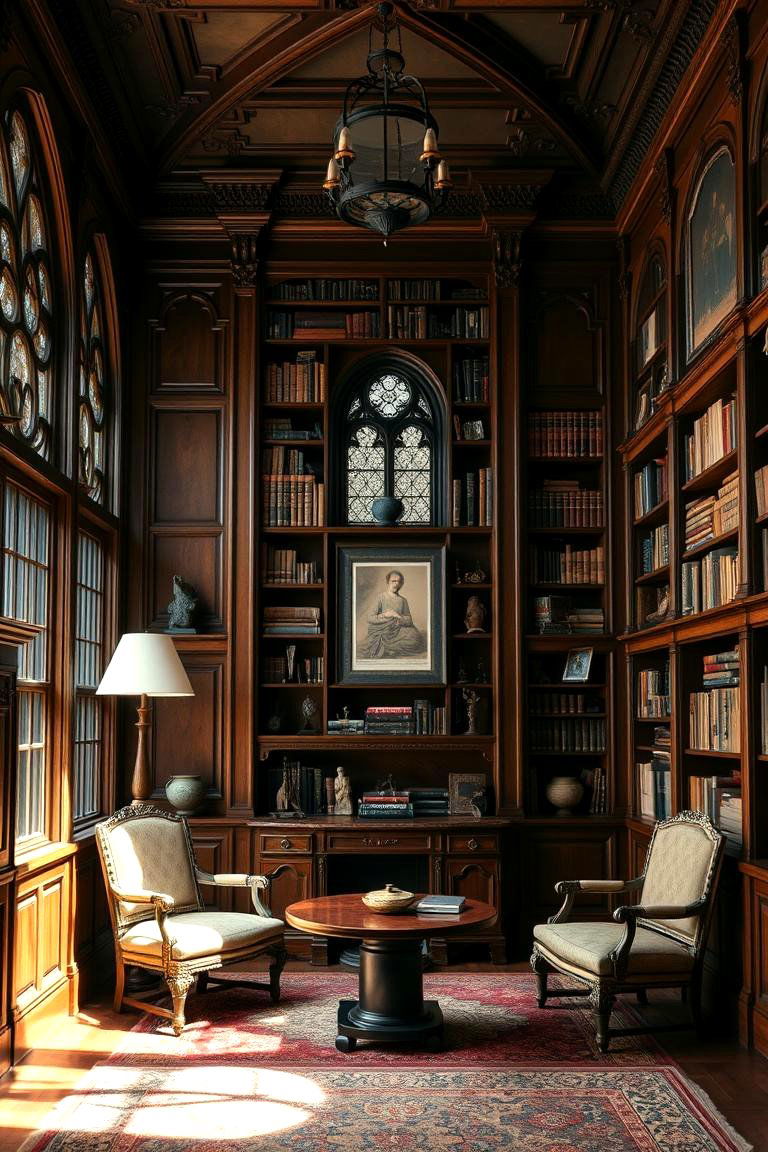 Gothic Library Retreat - 24 Gothic Living Room Ideas