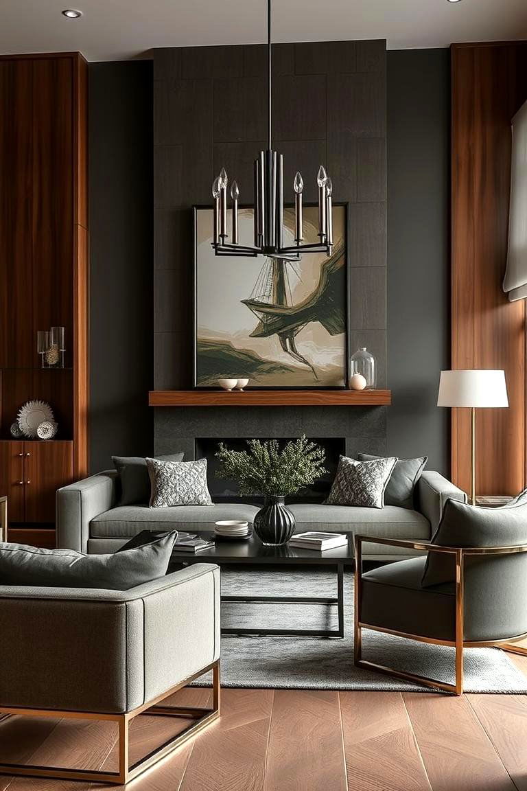 Gothic Metal and Wood Combo - 24 Gothic Living Room Ideas
