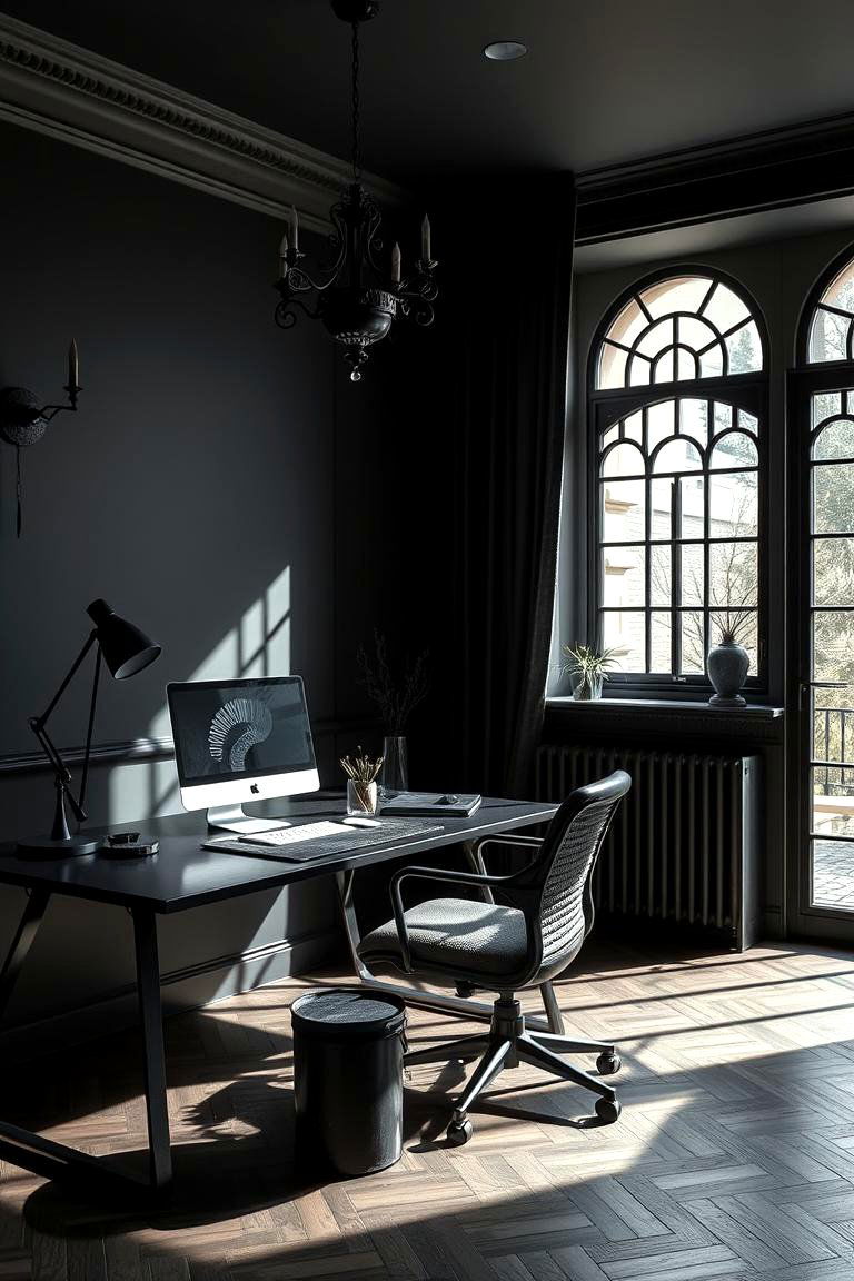 Gothic Modern Fusion - 24 dark home office design ideas