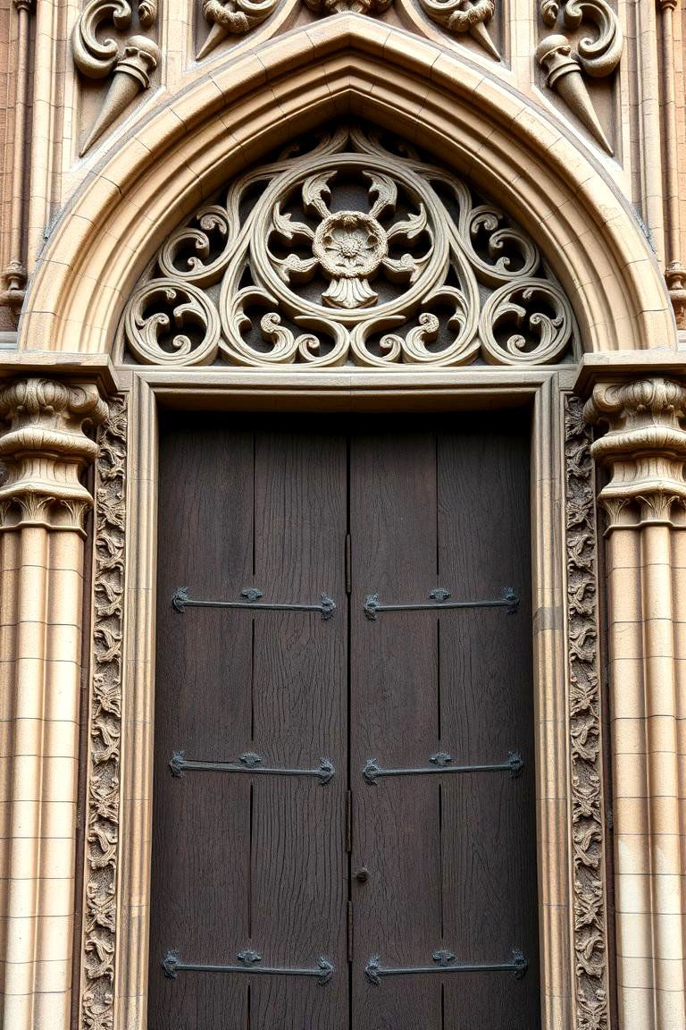 Gothic Portal with Intricate Carvings - 24 Gothic Front Door Ideas