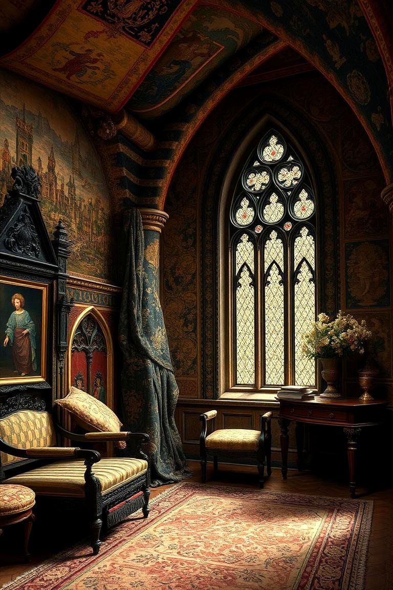 Gothic Tapestry and Texture - 24 Gothic Living Room Ideas