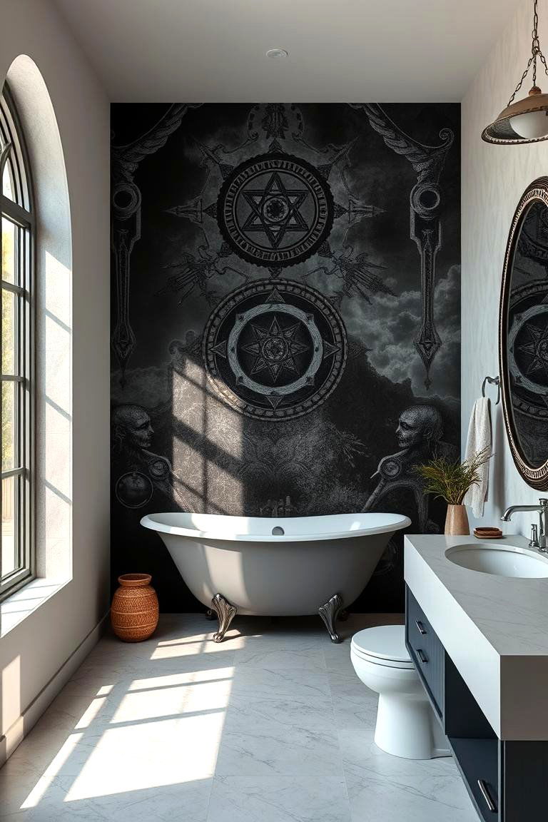 Gothic Wall Mural - 24 Gothic Bathroom Ideas