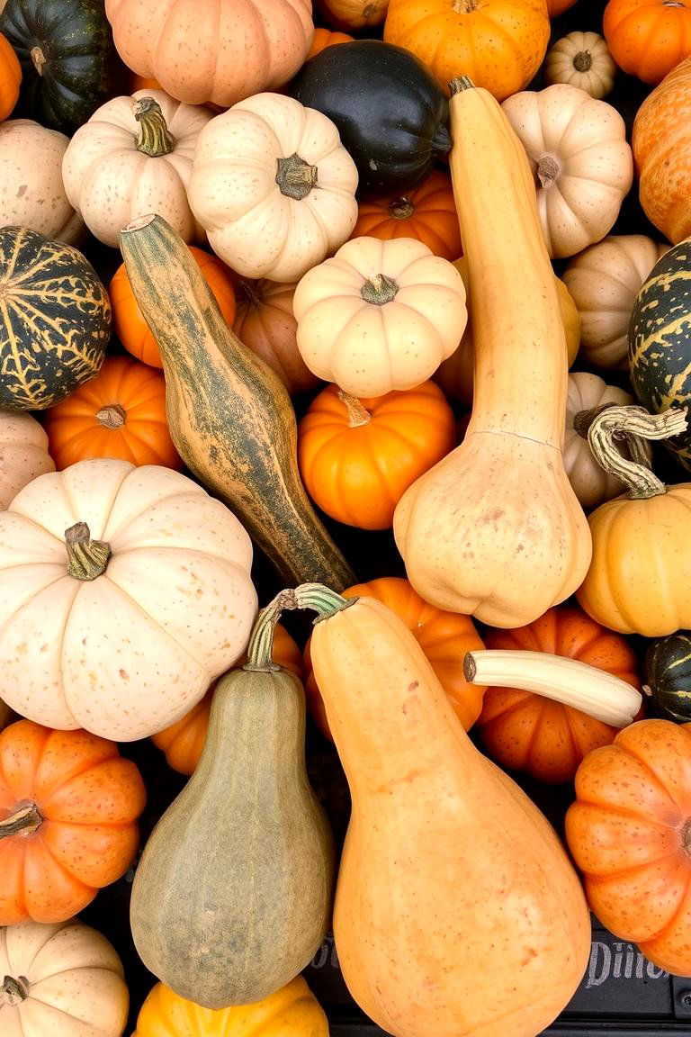 Gourds and Squash Medley - 24 Thanksgiving Centerpiece Ideas