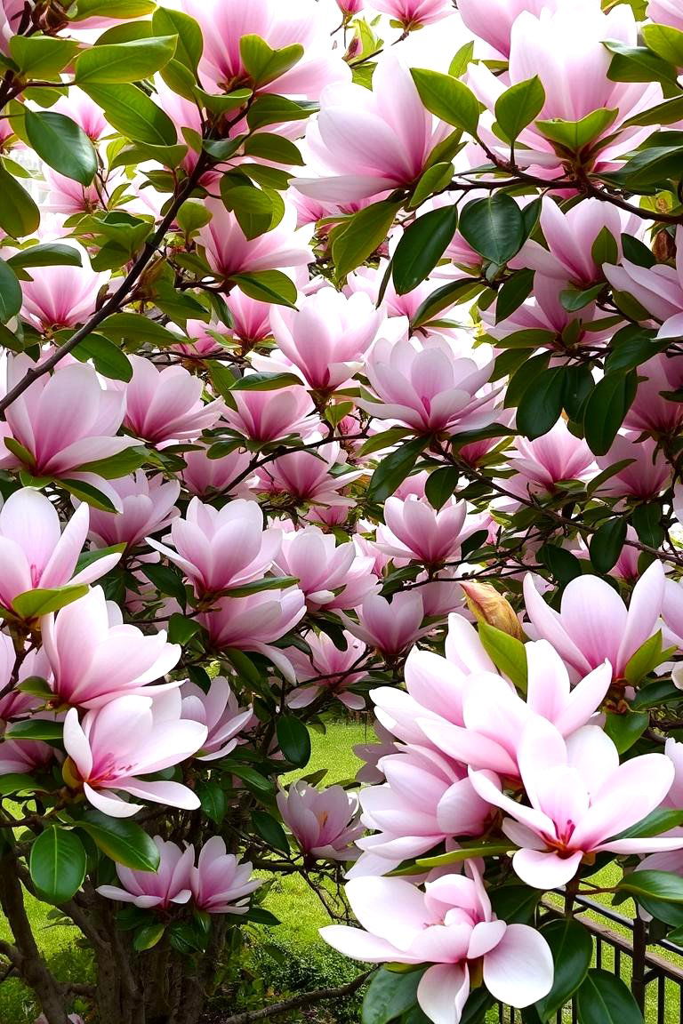Graceful Pink Magnolia Grove - 24 Pink Garden Ideas