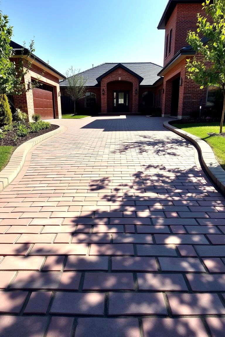 Grand Brick Driveway Entrance - 24 Brick Landscaping Ideas