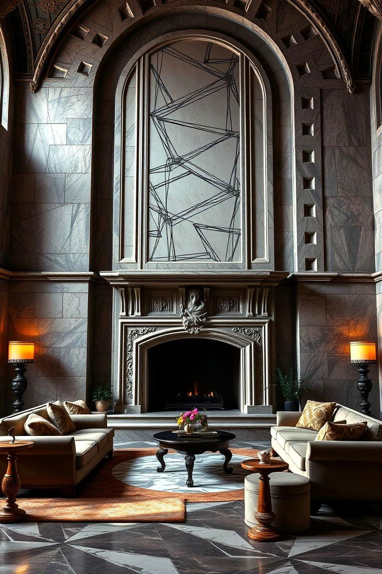 Grand Fireplace Focal Point - 24 Castle Living Room Ideas