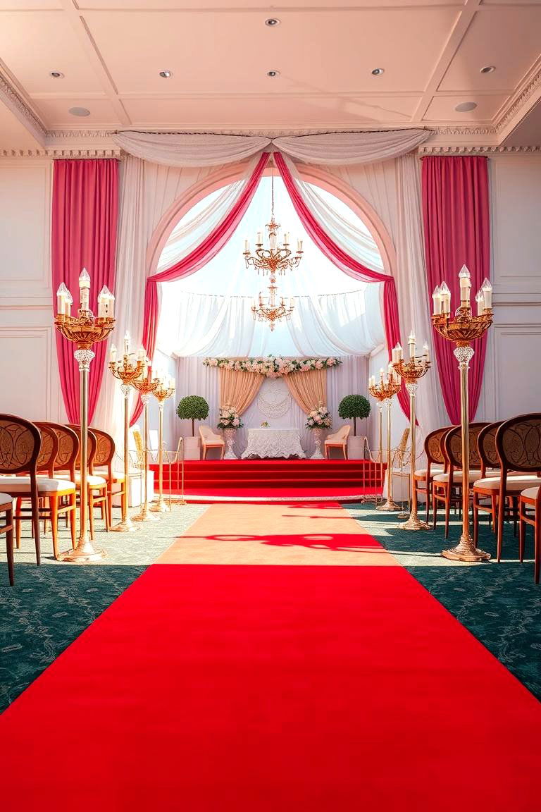 Grand Red Carpet Entrance - 24 Red Wedding Theme Ideas
