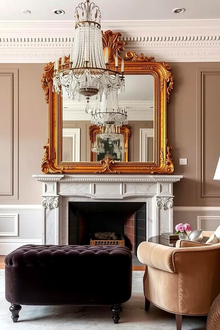 Grand Statement Mirror - 24 Living Room Mirror Ideas