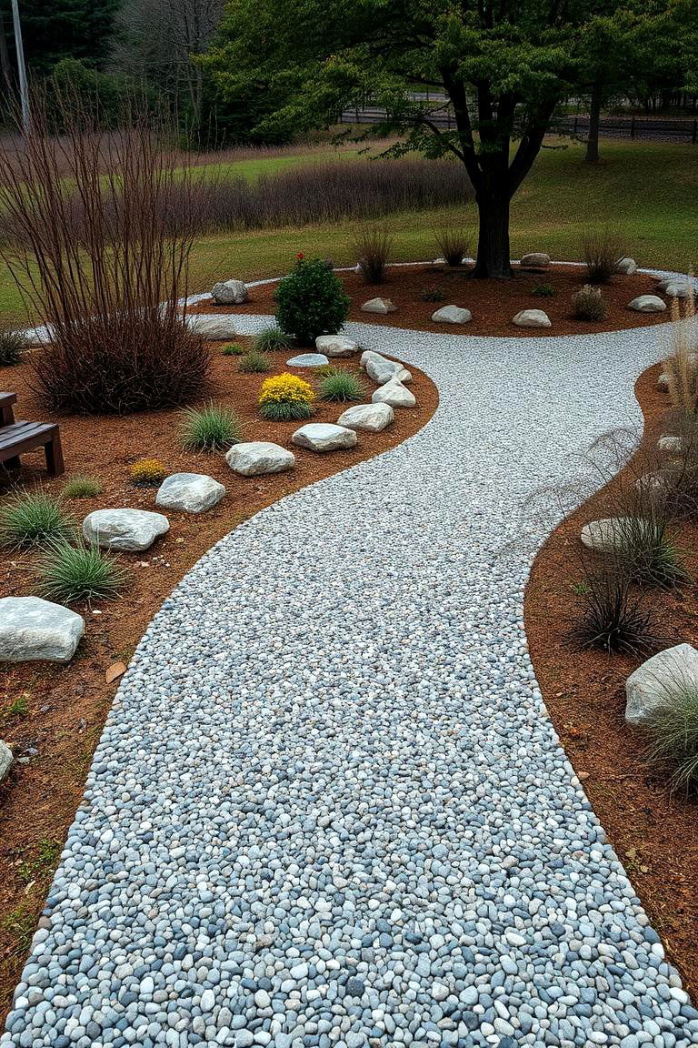 Granite Path with Subtle Earth Tones - 24 Granite Walkway Ideas