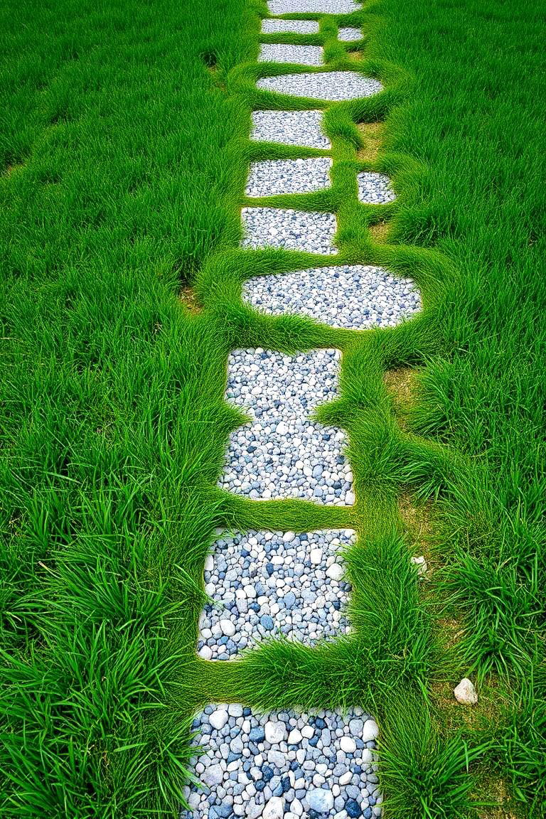 Granite and Grass Integration - 24 Granite Walkway Ideas