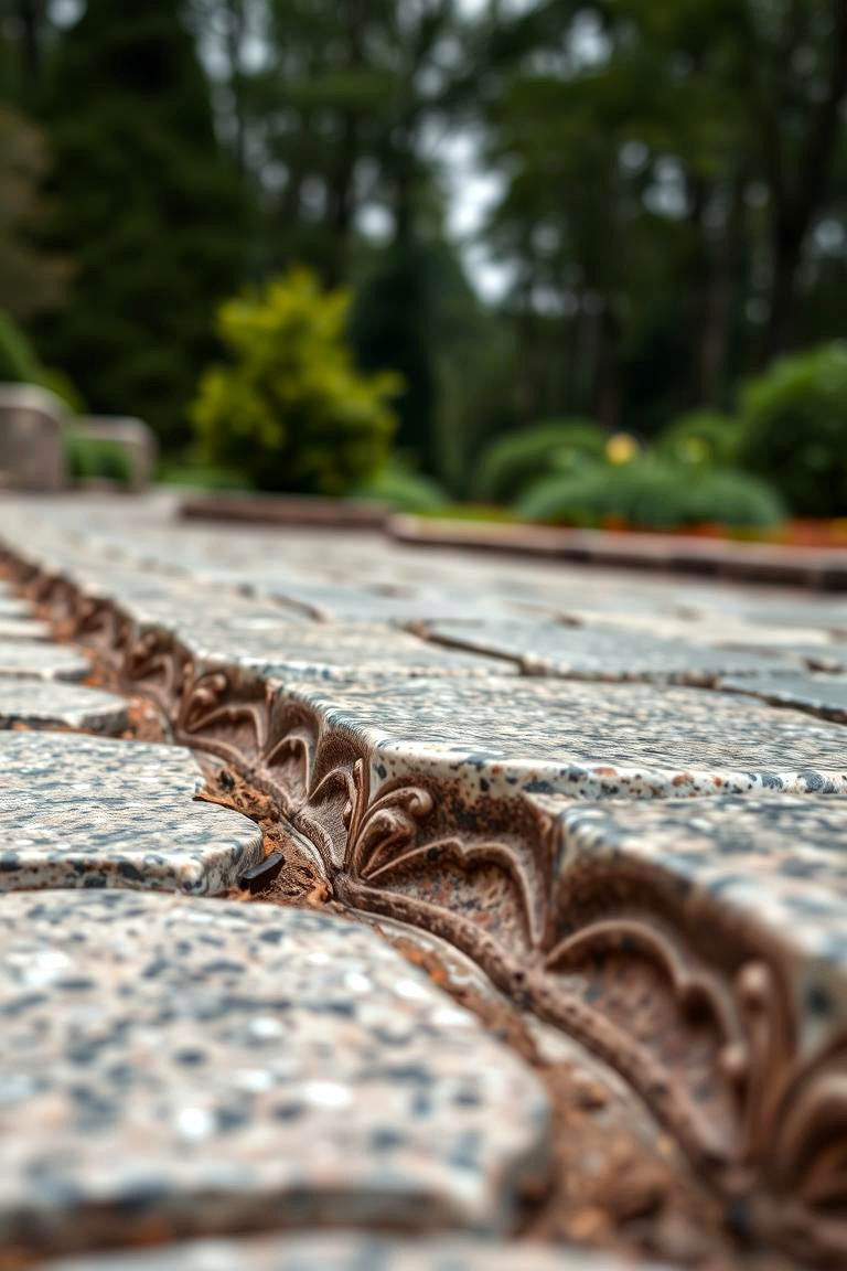 Granite with Handcrafted Borders - 24 Granite Walkway Ideas