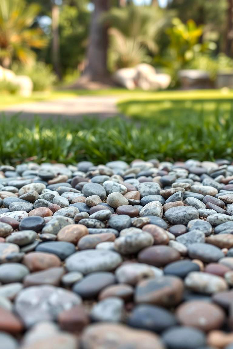 Granite with Inlaid Pebbles - 24 Granite Walkway Ideas