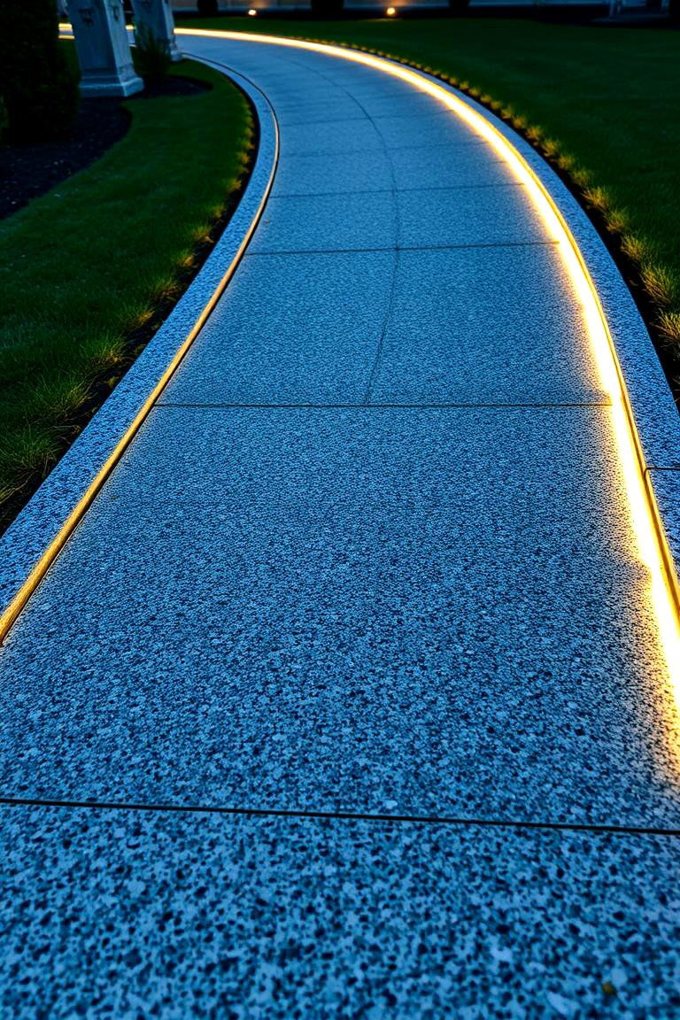 Granite with LED Edge Lighting - 24 Granite Walkway Ideas
