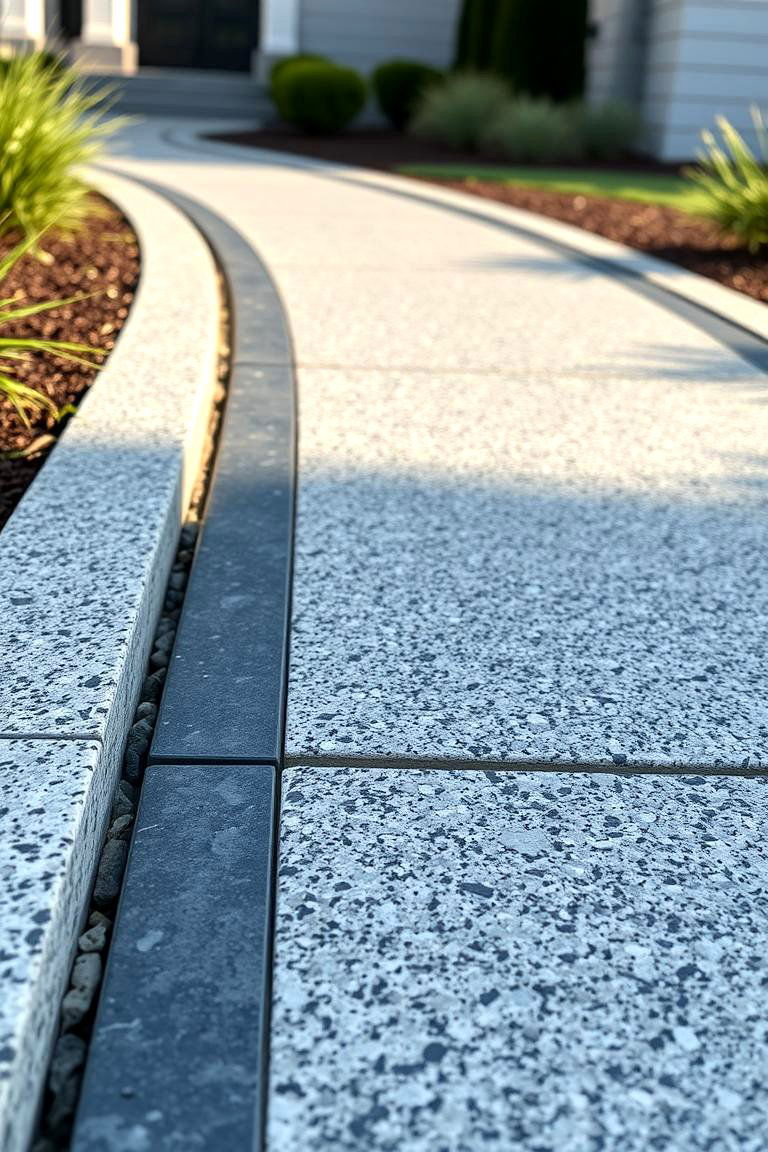 Granite with Modern Minimal Borders - 24 Granite Walkway Ideas