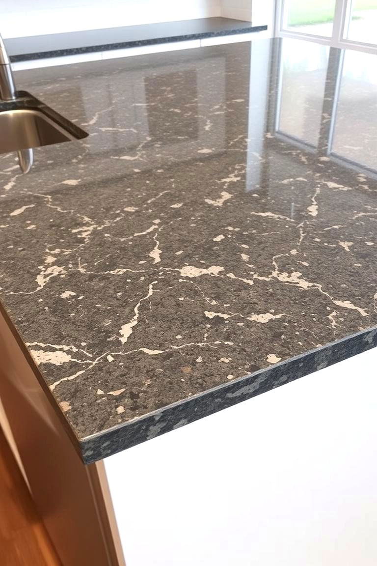 Granite with Sleek Edges - 24 Kitchen Countertop Ideas