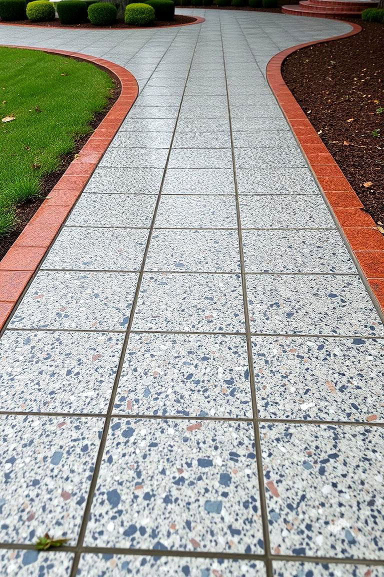 Granite with Vibrant Accents - 24 Granite Walkway Ideas