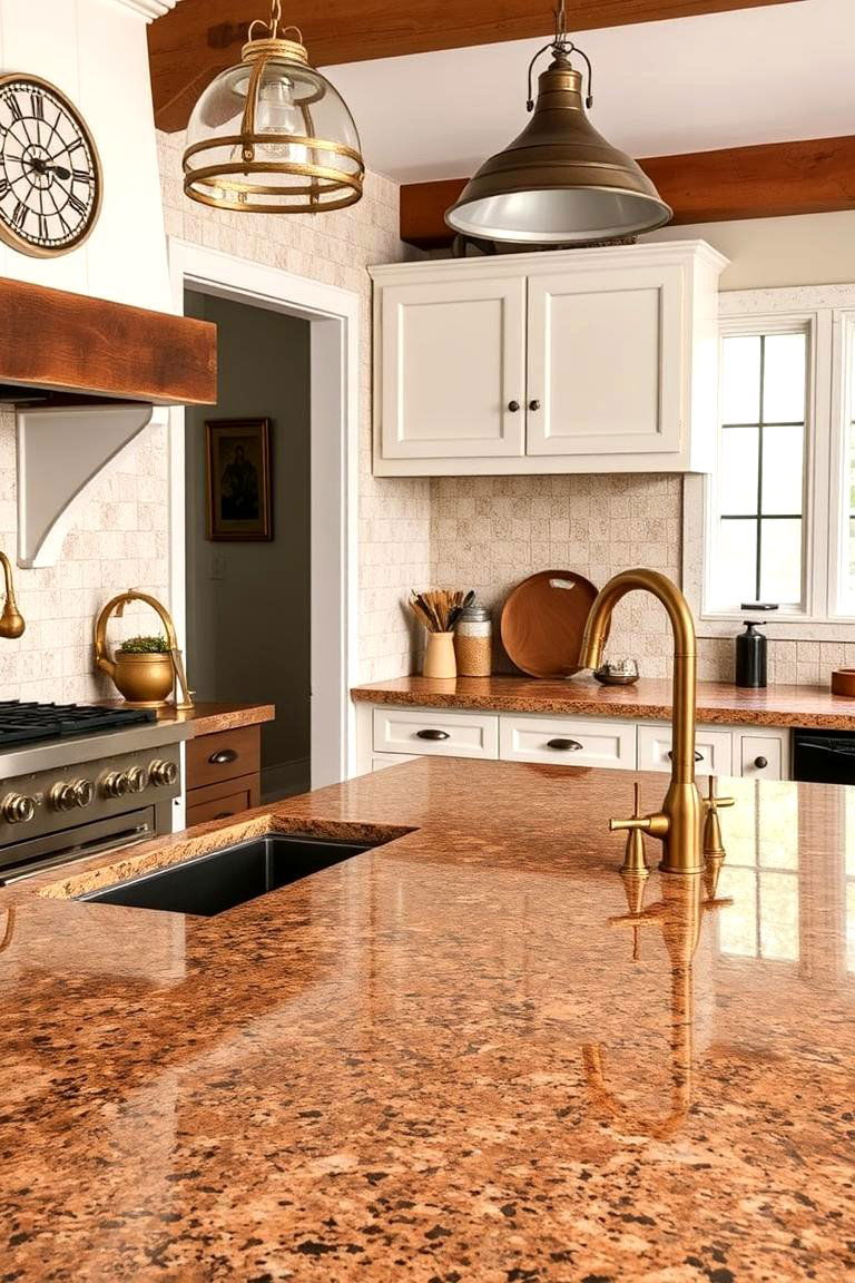 Granite with a Distressed Finish - 24 Granite Kitchen Countertop Ideas