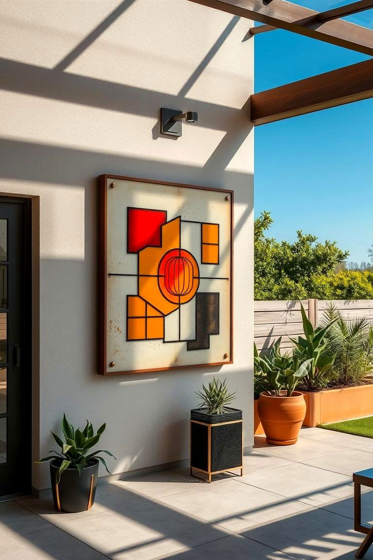 Graphic Wall Art for Outdoor Spaces - 24 Mid-century Modern Patio Ideas