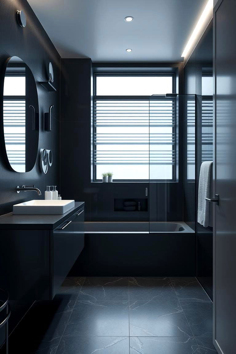 Graphite Sophistication - 24 Colorful Bathroom Ideas
