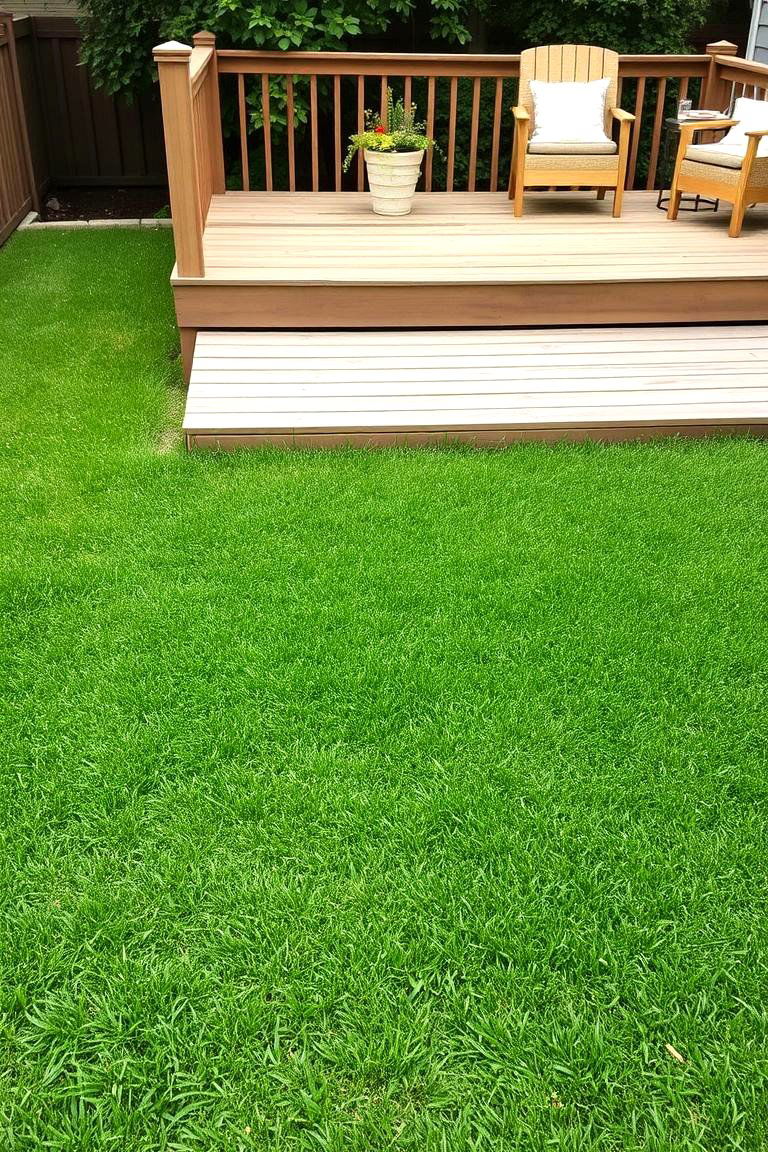 Grass Lawn and Deck Combo - 24 Backyard Deck Ideas on a Budget