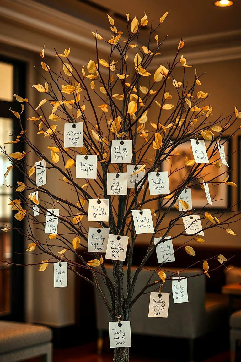 Grateful Gratitude Tree - 24 Thanksgiving Decoration Ideas