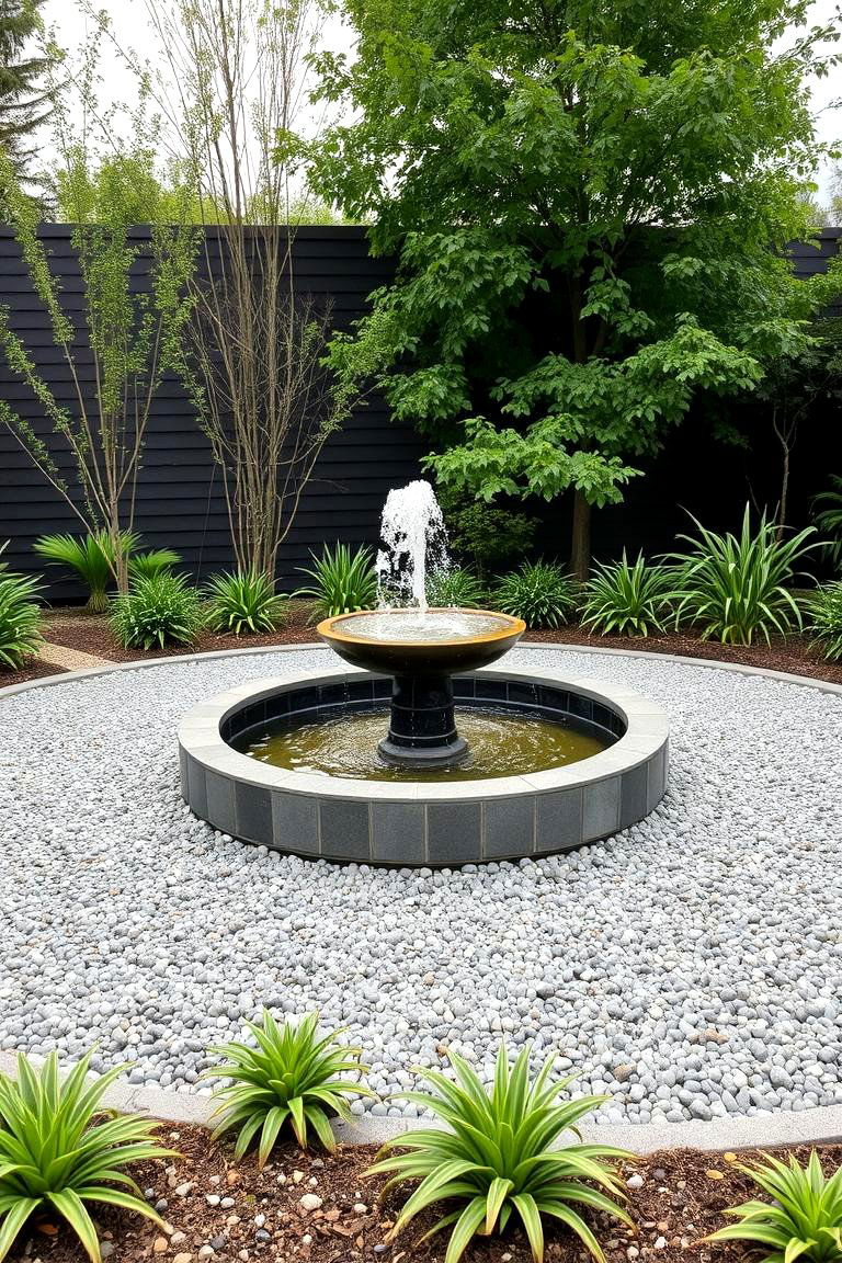 Gravel Garden Around a Water Feature - 24 Gravel Garden Ideas