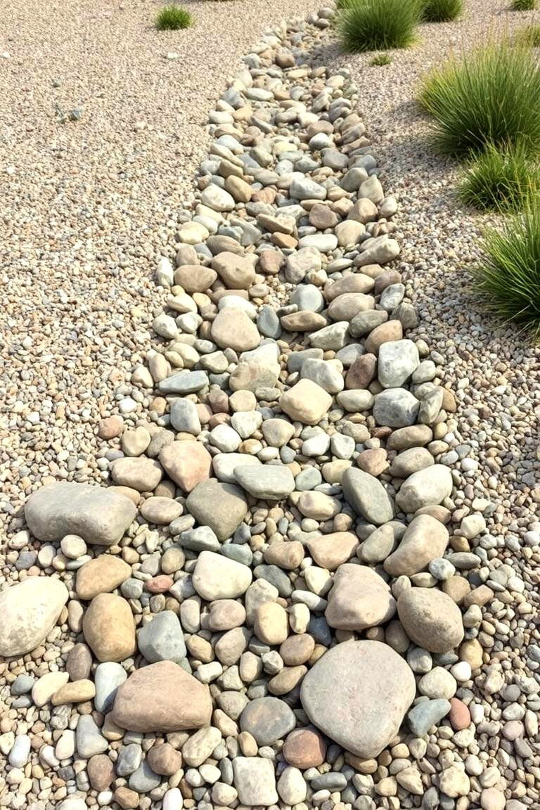 Gravel Garden with a Dry Stream Bed - 24 Gravel Garden Ideas