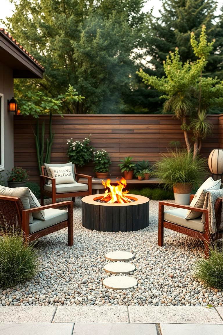Gravel Garden with a Fire Pit - 24 Gravel Garden Ideas