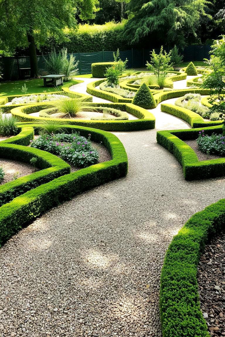 Gravel Pathways within Parterres - 24 Parterre Garden Ideas