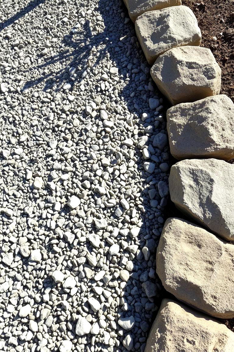 Gravel and Border Stones Combination - 24 Garden Edging Ideas