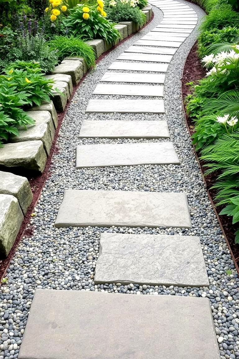 Gravel and Flagstone Combo - 24 Garden Path Ideas