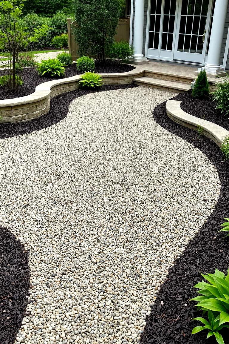 Gravel and Mulch Blend Patio - 24 mulch patio ideas