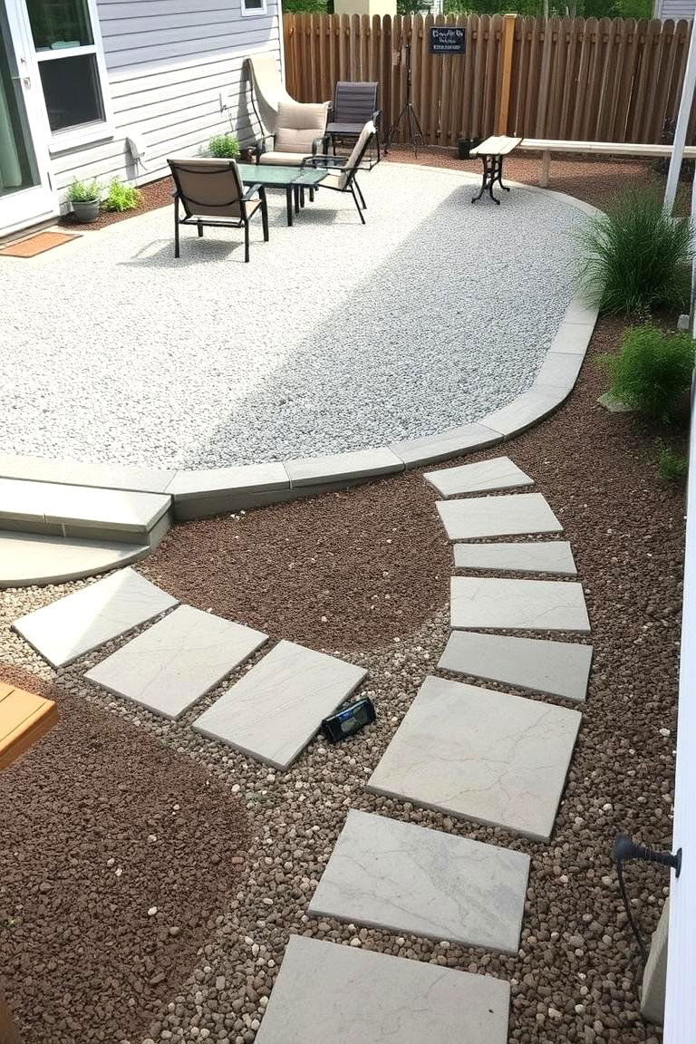 Gravel and Paver Deck - 24 Backyard Deck Ideas on a Budget