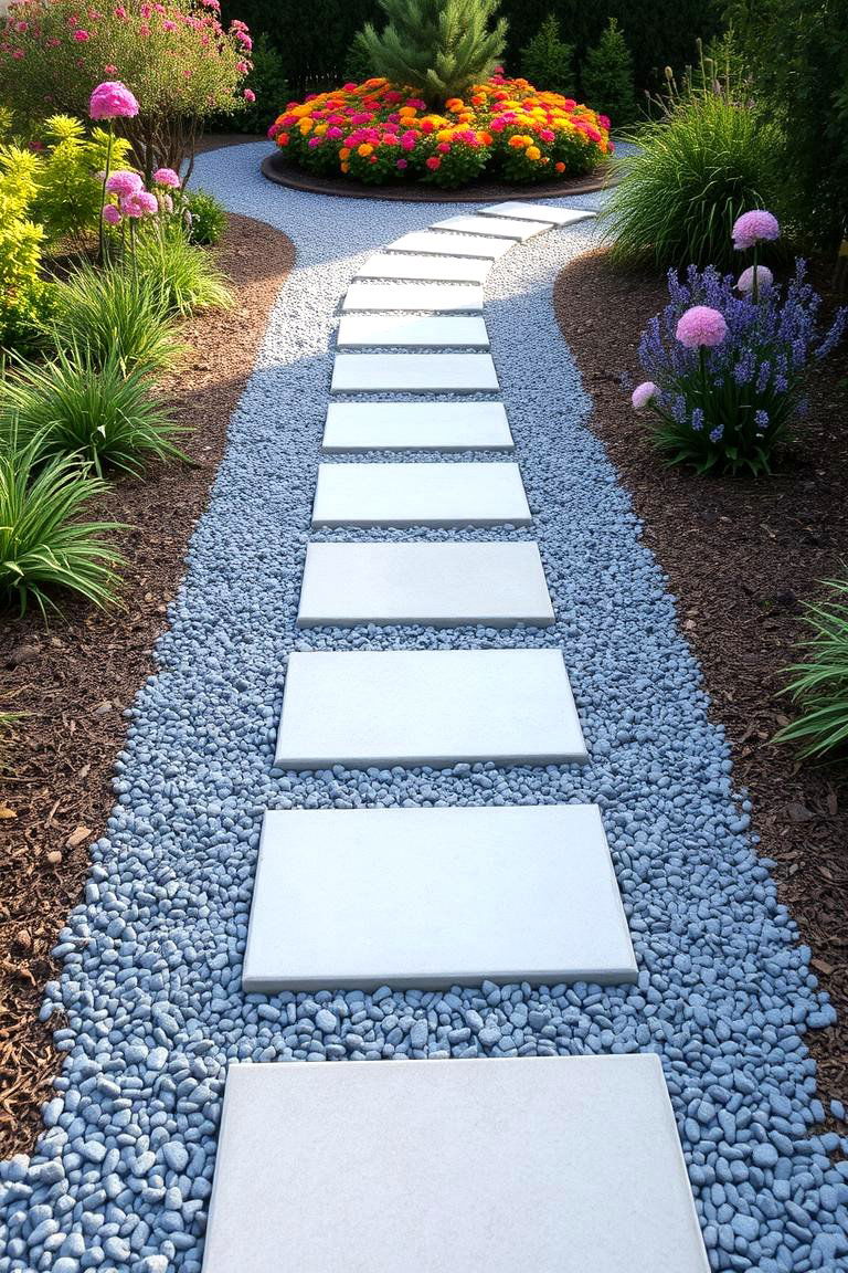 Gravel and Stepping Stone Mix - 24 Rock Walkway Ideas